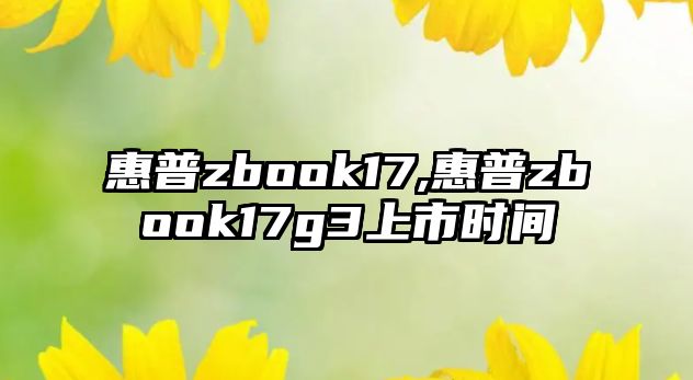 惠普zbook17,惠普zbook17g3上市時(shí)間