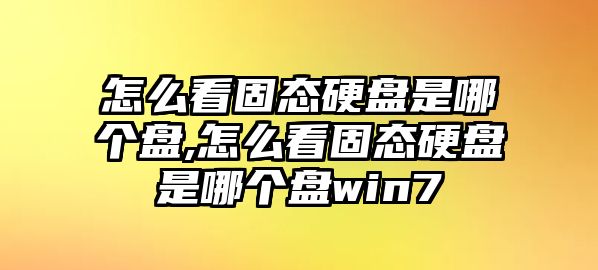 怎么看固態(tài)硬盤是哪個(gè)盤,怎么看固態(tài)硬盤是哪個(gè)盤win7