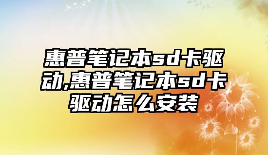 惠普筆記本sd卡驅(qū)動,惠普筆記本sd卡驅(qū)動怎么安裝