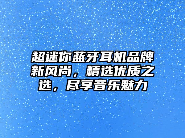超迷你藍(lán)牙耳機(jī)品牌新風(fēng)尚，精選優(yōu)質(zhì)之選，盡享音樂魅力