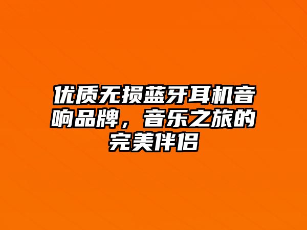 優(yōu)質無損藍牙耳機音響品牌，音樂之旅的完美伴侶